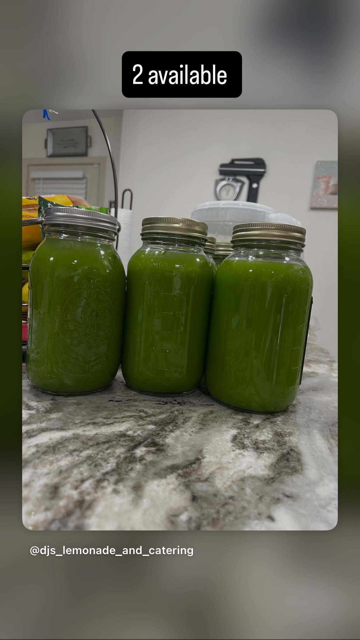 Fresh green cold-pressed juice